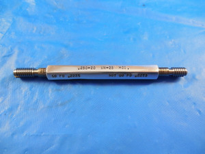 1/4 20 UN 2B MODIFIED THREAD PLUG GAGE .25 GO NO GO P.D.'S = .2225 & .2273 TOOL