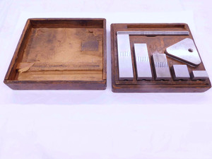 PRATT & WHITNEY 1/2" - 4" RECTANGULAR GAGE BLOCK SET W/ MOUNTING BASE & CASE - EA1463LVR
