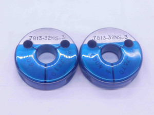 .7813 32 NS 3 THREAD RING GAGES 25/32 .7812 GO NO GO P.D.'S = .7610 & .7570 - DW36557SLW