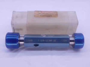 1 3/8 12 UNF 2B VERMONT THREAD PLUG GAGE 1.375 GO NO GO P.D.'S = 1.3209 & 1.3291 - DW36690BI5