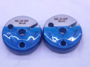 3/8 24 UNF 3A LEFT HAND THREAD RING GAGES .375 GO NO GO P.D.'S = .3479 & .3450 - DW36696BS5