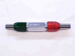 .5580 & .5680 CL X PIN PLUG GAGE GO NO GO .5625 -.0045 9/16 14 mm .558 .568 - NS1335SLW