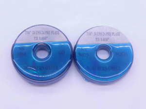 7/16 24 UNS 2A SOLID PREPLATE THREAD RING GAGES .4375 GO NO GO = .4060 & .4030 - DW36779CL5