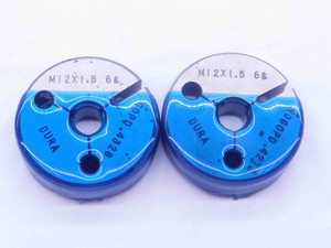 M12 X 1.5 6g METRIC THREAD RING GAGES 12 GO NO GO P.D.'S = 10.994 & 10.854 CHECK - DW36833CL5