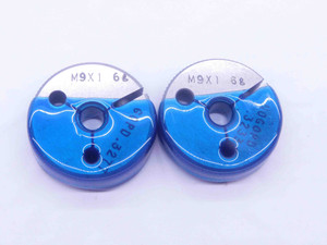 M9 X 1 6g METRIC THREAD RING GAGES 9 1.0 GO NO GO P.D.'S = 8.324 & 8.212 CHECK - DW36849CL5