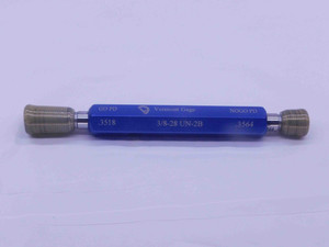 NEW 3/8 28 UN 2B VERMONT THREAD PLUG GAGE .375 GO NO GO P.D.'S = .3518 & .3564 - DW36905VTG
