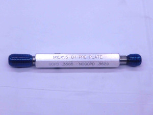 M10 X 1.5 6H METRIC PREPLATE THREAD PLUG GAGE 10 GO NO GO P.D.'S = .3585 & .3629 - DW37013CL5