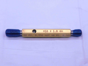 M10 X 1 6H LEFT HAND THREAD PLUG GAGE 10 1.0 GO NO GO P.D.'S = 9.350 & 9.500 - DW37018CL5
