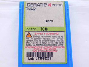 10pcs NEW KYOCERA CERATIP TPMR-221 TC30 CARBIDE TURNING INSERTS MADE IN USA - NS1699BU5