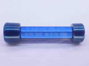 1 1/2 12 3B STI HELICOIL THREAD PLUG GAGE 1.5 GO NO GO P.D.'S = 1.5542 & 1.5595 - DW37041OB5