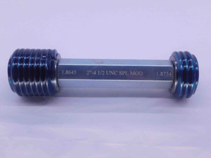 2" 4 1/2 UNC SPL MOD VERMONT THREAD PLUG GAGE 2.0 GO NO GO PDS= 1.8645 & 1.8734 - DW37056OB5