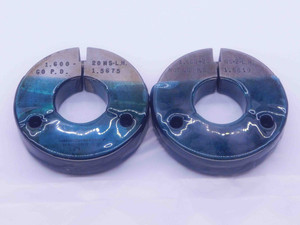 1.600 20 NS 2 LEFT HAND THREAD RING GAGES 1.6 GO NO GO P.D.'S = 1.5675 & 1.5619 - DW37069SLW