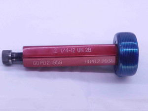 2 1/4 12 UN 2B THREAD PLUG GAGE 2.25 2.250 2.2500 NO GO ONLY P.D. = 2.2038 CHECK - DW37072LVR