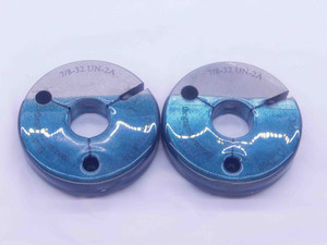 7/8 32 UN 2A VERMONT THREAD RING GAGES .875 GO NO GO P.D.'S = .8536 & .8500 - DW37078LVR