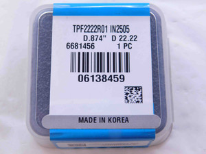 1pc INGERSOLL TPF2222R01 IN2505 TiN CARBIDE DRILL INSERT .874" OD FACTORY SEALED - DCT-NS1799