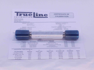 CERTIFIED 1" 20 UNEF 3A SET THREAD PLUG GAGE 1.0 GO NO GO PD'S = .9675 & .9641 - DW37118TLC