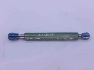 M8 X 1.25 PREPLATE THREAD PLUG GAGE 8 GO NO GO P.D.'S = .2845 & .2905 METRIC - DW37123CT4