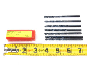 7PCS DORMER 3/16 O.D. BLACK OXIDE HSS AIRCRAFT TWIST DRILL BIT .1875 TYPE B - DCT-DM2521