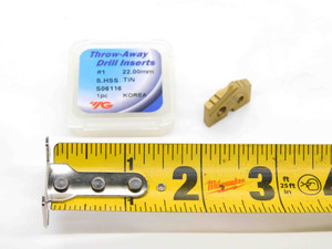 1pc NEW YG1 22mm O.D. SERIES #1 S06116 T15 TiN COATED S.HSS SPADE DRILL INSERT - DCT-DM2551