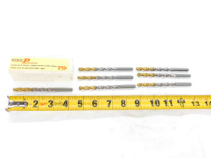 7PCS YG1 17/64 O.D. TiN HSSCo5 JOBBER TWIST DRILL BIT DLGP511017K .2656 GOLD-P - DM2596CT4
