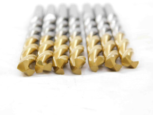 7PCS YG1 17/64 O.D. TiN HSSCo5 JOBBER TWIST DRILL BIT DLGP511017K .2656 GOLD-P - DM2596CT4