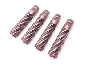 4pc LOT OF NIAGARA HSS 1 1/4 O.D. CENTER CUTTING END MILLS 4" LOC 6 FL SPIRAL - BR10554AE5