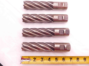 4pc LOT OF NIAGARA HSS 1 1/4 O.D. CENTER CUTTING END MILLS 4" LOC 6 FL SPIRAL - BR10554AE5