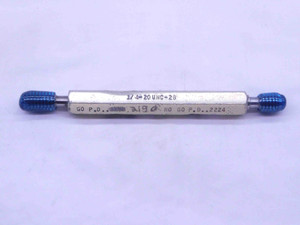 1/4 20 UNC 2B SPECIAL THREAD PLUG GAGE .25 .250 GO NO GO P.D.'S = .2190 & .2224 - DW37204CT4