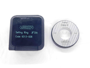 INSIZE .8000 CL X MASTER PLAIN BORE SETTING RING GAGE 20.320 mm .8 #6313-0D8 - DM3144INS