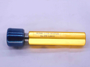 1.110 16 STUB ACME THREAD PLUG GAGE 1.11 1.1100 GO ONLY P.D. = 1.0913 CHECK - DW37255SLW