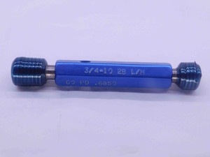 3/4 10 UNC 2B LEFT HAND THREAD PLUG GAGE .75 GO NO GO P.D.'S = .6850 & .6927 - DW37319CT5
