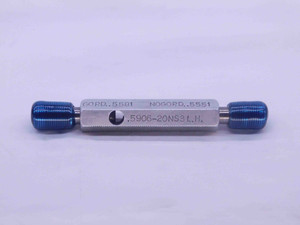.5906 20 NS 3 LEFT HAND SET THREAD PLUG GAGE GO NO GO P.D.'S = .5581 & .5551 - DW37384SLW