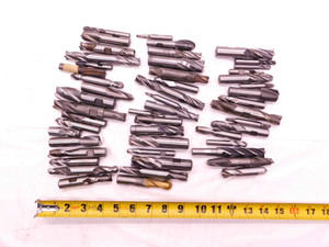 LARGE LOT OF HSS 2 & 4 FLUTE END MILLS VARIOUS SIZES AND TYPES MACHINIST TOOLING - BR10657CW5