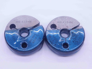 M12 X 1.5 6g METRIC THREAD RING GAGES 12 GO NO GO P.D.'S = 10.994 & 10.854 CHECK - DW37542CQ5