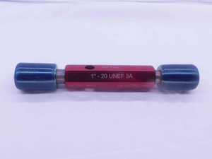 1" 20 UNEF 3A SET THREAD PLUG GAGE 1.0 1.00 GO NO GO P.D.'S = .9675 & .9641 - DW37554LVR