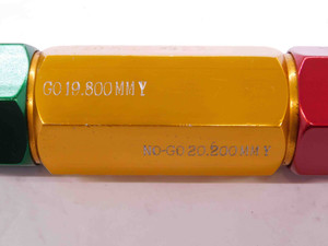 19.800 & 20.200 CL Y mm PIN PLUG GAGE GO NO GO 20.000 -.200 20 .7795 19.80 20.20 - NS2203SLW