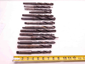 LOT OF 14 HSS TWIST DRILL BITS UP TO .866" MORSE TAPER #2 SHANKS MT2 MACHINIST - NS2205BJ3
