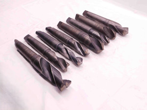 LOT OF 8 HSS TWIST DRILL BITS UP TO 1 1/2" MORSE TAPER #4 SHANKS MT4 MACHINIST