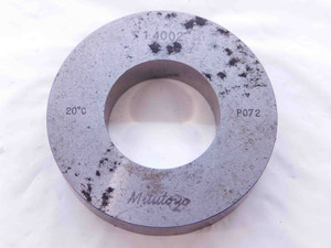 MITUTOYO 1.4002 MASTER PLAIN BORE RING GAGE 1.4063 -.0061 1 13/32 35.565 mm - NS2230SLW