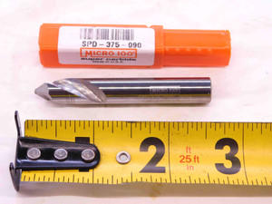 MICRO 100 3/8 O.D. CARBIDE 90 DEG SPOTTING TWIST DRILL BIT SPD-375-090 .375 USA - DCT-NS2393