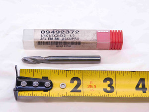 NEW ACCUPRO 1/4 O.D. 3/4 LOC BALL NOSE CARBIDE END MILL 2 FL 09492372 .25 - NS2281CG5