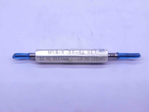 CERTIFIED M1.6 X .35 6g SET THREAD PLUG GAGE 1.6 0.35 GO NO GO = 1.354 & 1.291 - DW37672TLC