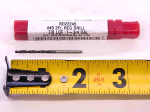 REDLINE #49 AlTiN CARBIDE TWIST DRILL BIT RD22249 0.073 SHANK 7/8 LOC .073 - NS2300.CG5