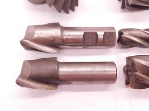 MACHINIST LOT HSS MILLING CUTTERS END MILL SHELL MILL DOUBLE ANGLE W/ ARBOR - BR10822AN4