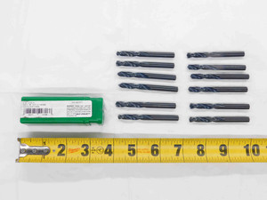 12PCS LETTER F BLACK OXIDE HSS SCREW MACHINE LENGTH DRILL BIT 042806 .257 1 7/16 - DM3205CG4