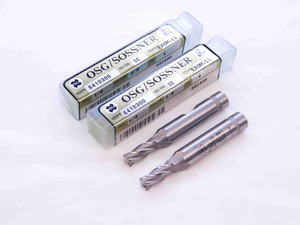 2pcs NEW OSG 1/4 O.D. 3/4 LOC 2 3/4 OAL HSS END MILL 3/8 SHANK 4 FL 6410300 .25 - NS2429CG5
