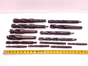 14pc LOT OF MORSE TAPER / MODIFED MT HSS DRILL BITS VARIOUS SIZES AND STYLES - BR10846BF4