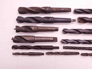 14pc LOT OF MORSE TAPER / MODIFED MT HSS DRILL BITS VARIOUS SIZES AND STYLES - BR10846BF4