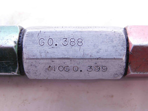 .3880 & .3990 CL X PIN PLUG GAGE GO NO GO .3906 -.0026 25/64 10 mm .388 .399 - NS2892CG4