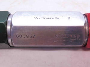 .8570 & .8590 CL X PIN PLUG GAGE GO NO GO .8594 -.0004 55/64 22 mm .857 .859 - NS2906CG4